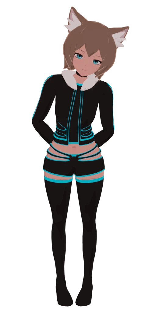 Otto, a posed VRChat avatar, shown in the Layman's Avatar Studio customizer
